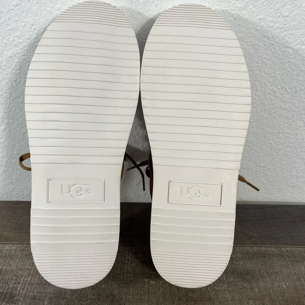 NEW UGG Alameda Lace Up Sneaker in Chestnut/Gold - Picture 7 of 9